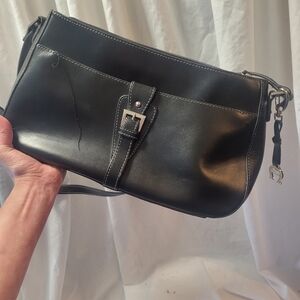 Etienne Aigner Elegant Black Shoulder Bag with Buckle